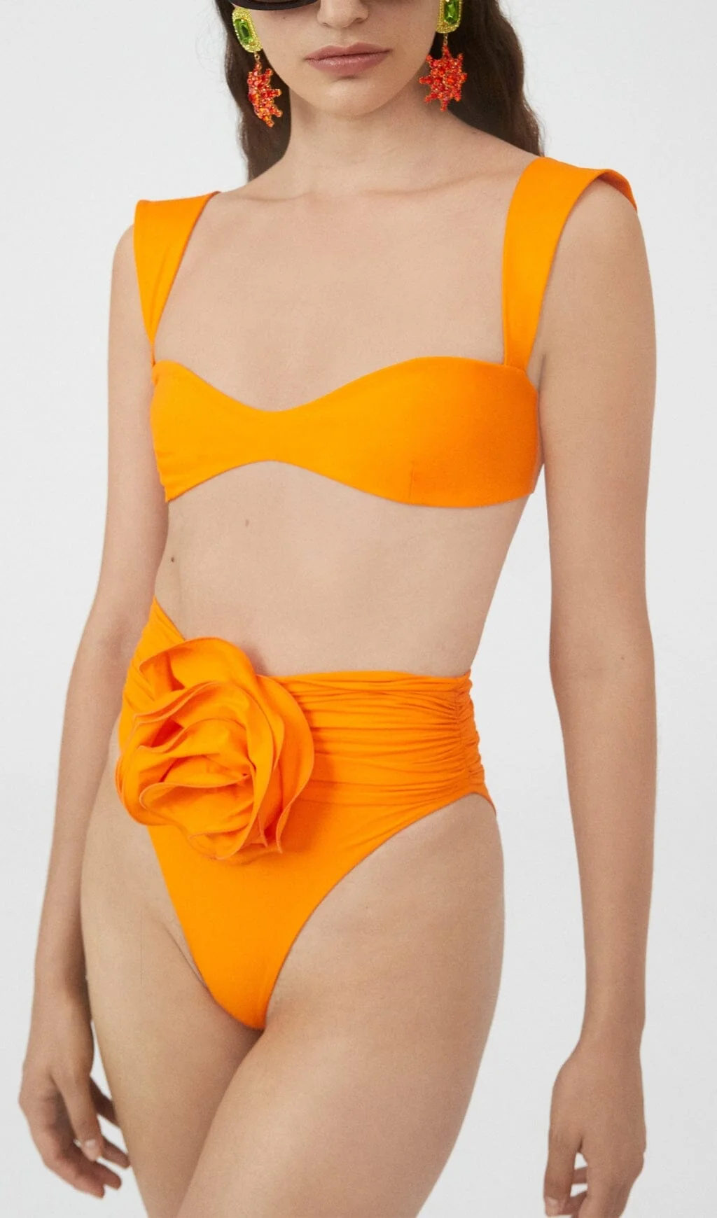 Orange Rose Embellished Bikini Suit with Bryony Design
