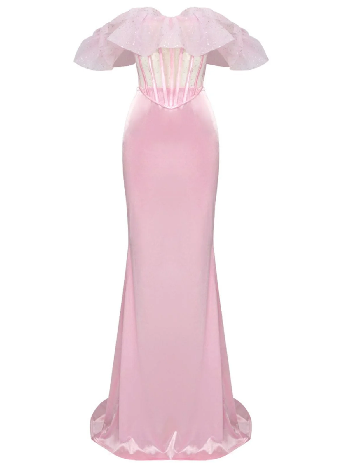 Elegant Off Shoulder Lace-Up Satin Skirt Set