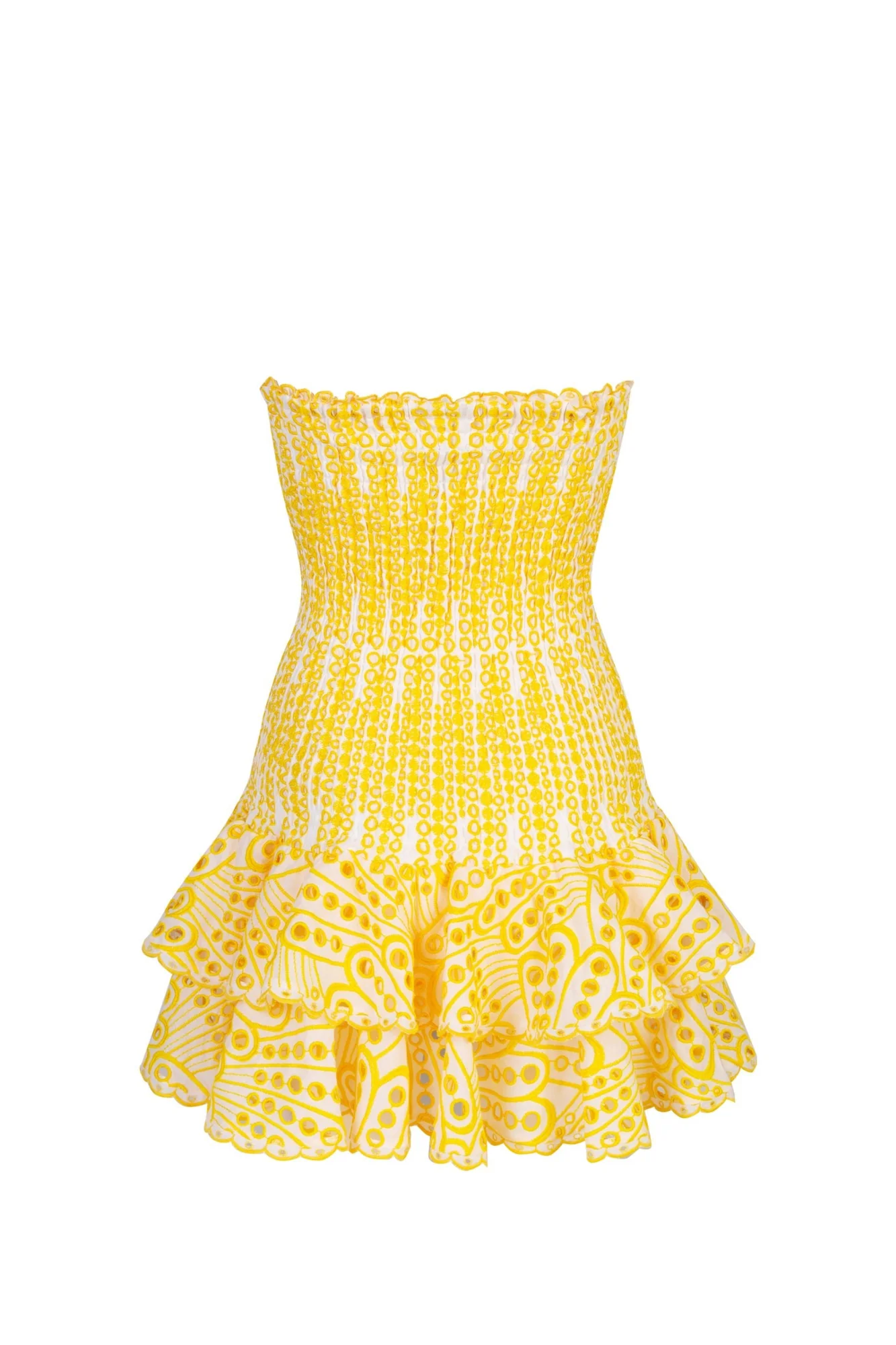 Yellow Strapless Ruffle Mini Dress - Flattering Fit & Stylish Details