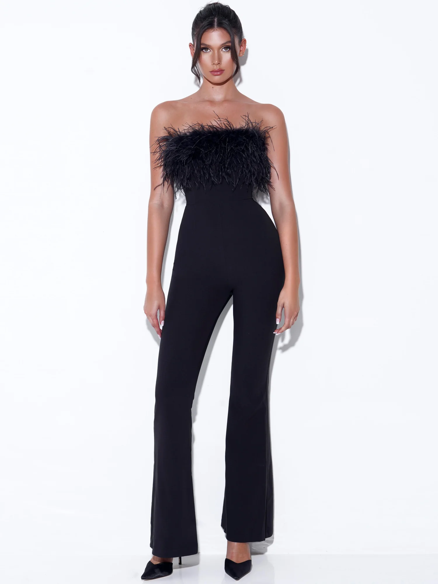 Feather Bandage Strapless Jumpsuit - Trend-Setting Style