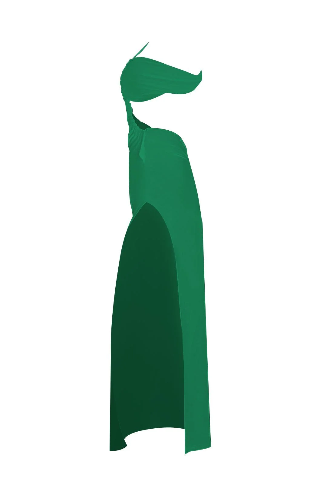 Green One Shoulder Maxi Dress with Stylish Ruching