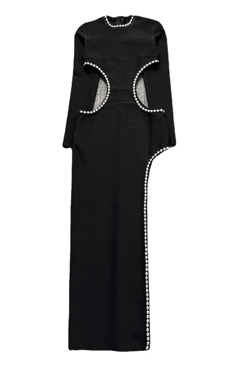 Elegant Cutout Bandage Long Sleeve Dress