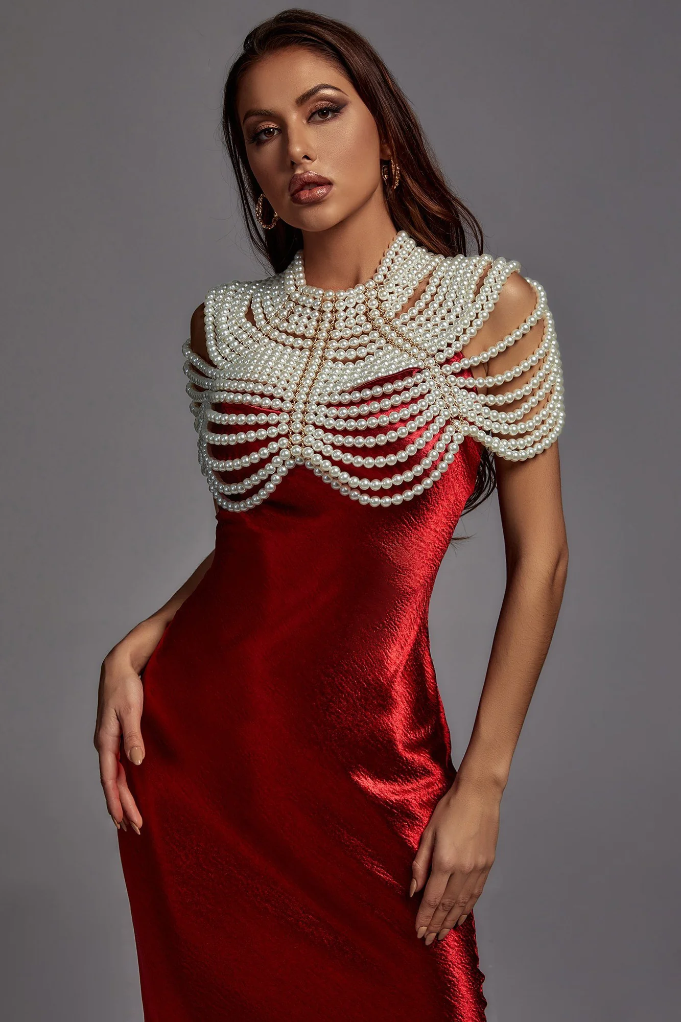 Lea Pearl Shawl Top - Elegant Abbey Inspired Design