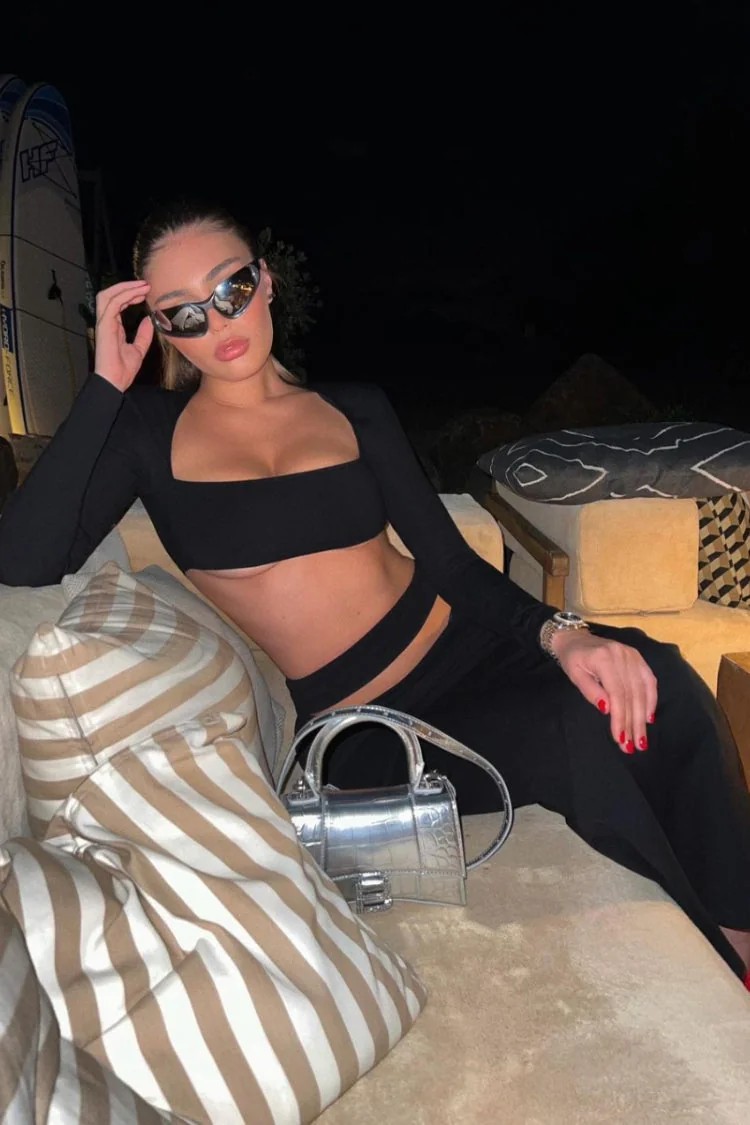 Black Bandage Maxi Dress with Exposed Waist