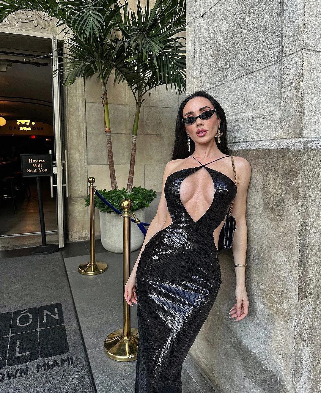 Black Front Cutout Backless Maxi Dress