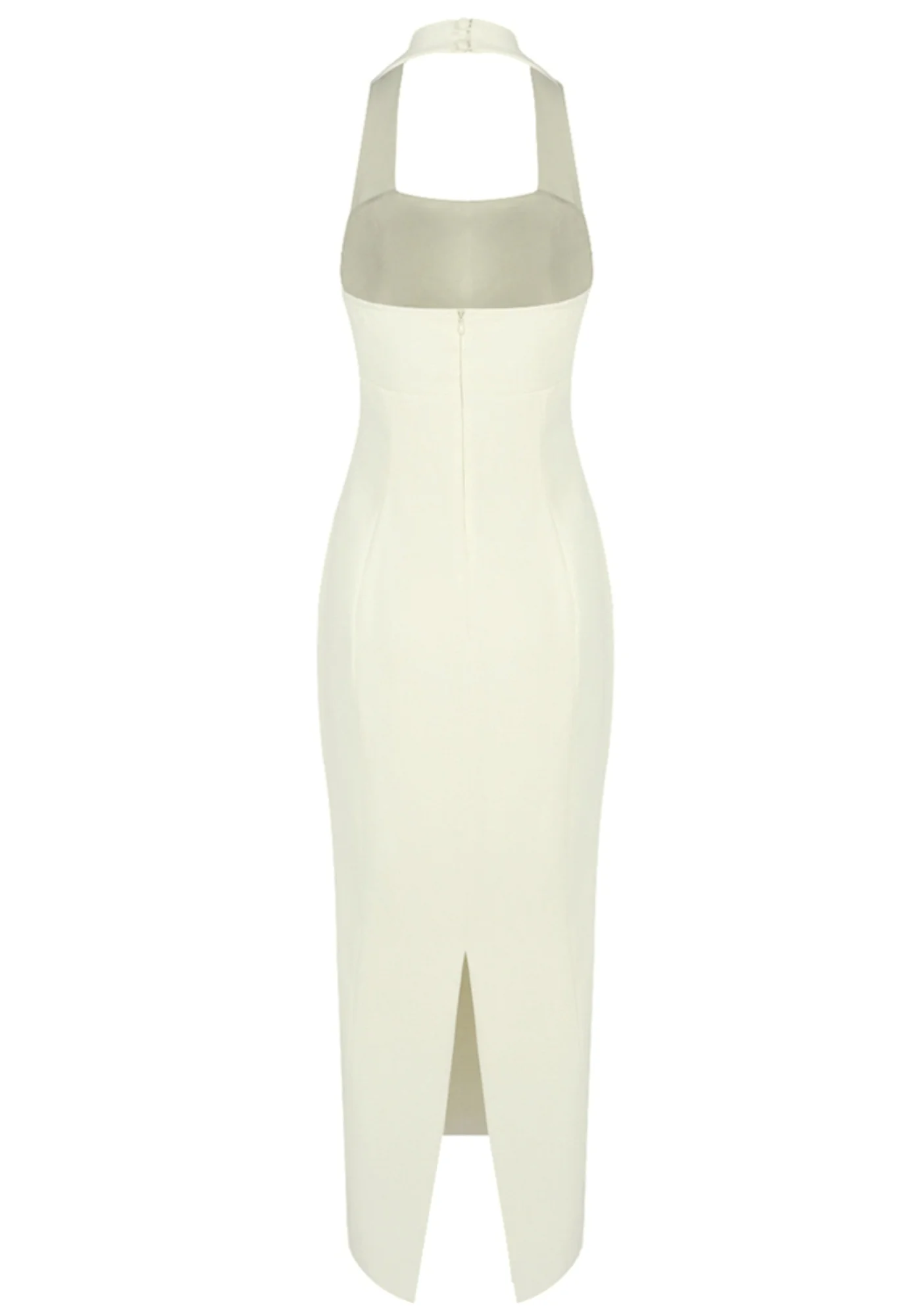 Ivory Halter Button Maxi Dress