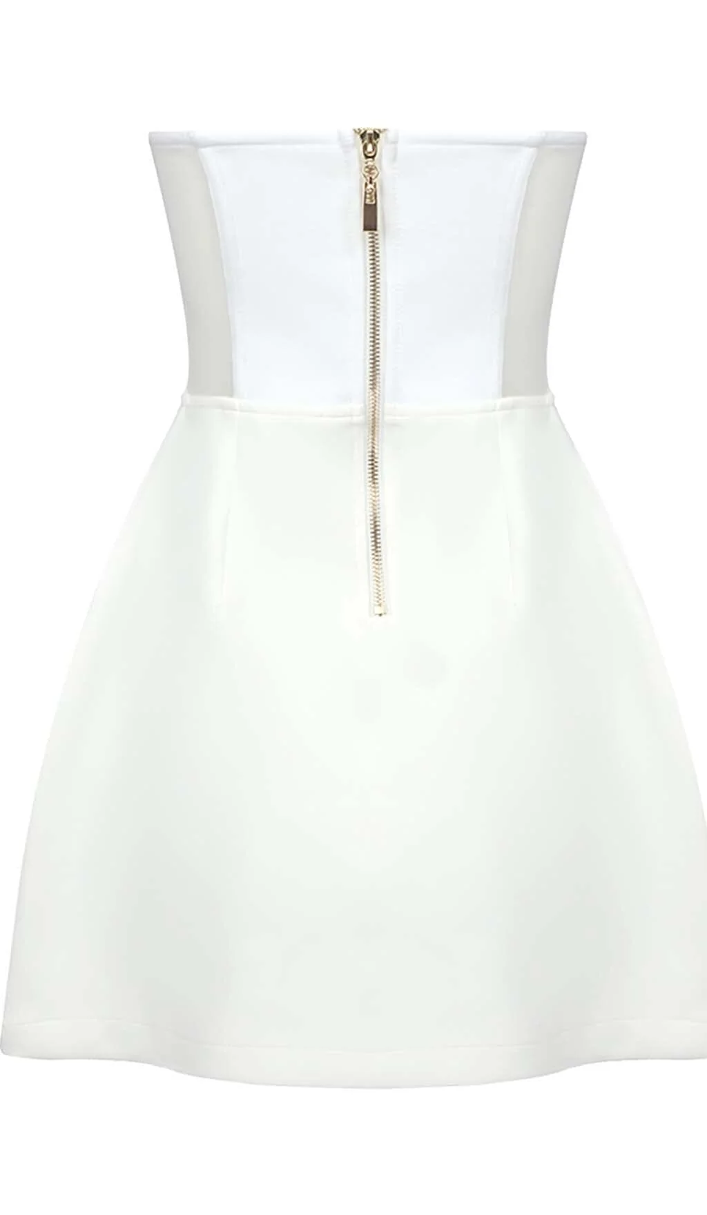 White Strapless Heart Bustier Mini Dress - Chic Cocktail & Party Attire