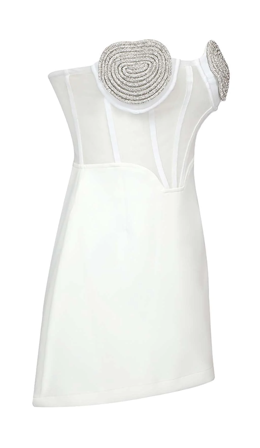 White Strapless Heart Bustier Mini Dress - Chic Cocktail & Party Attire