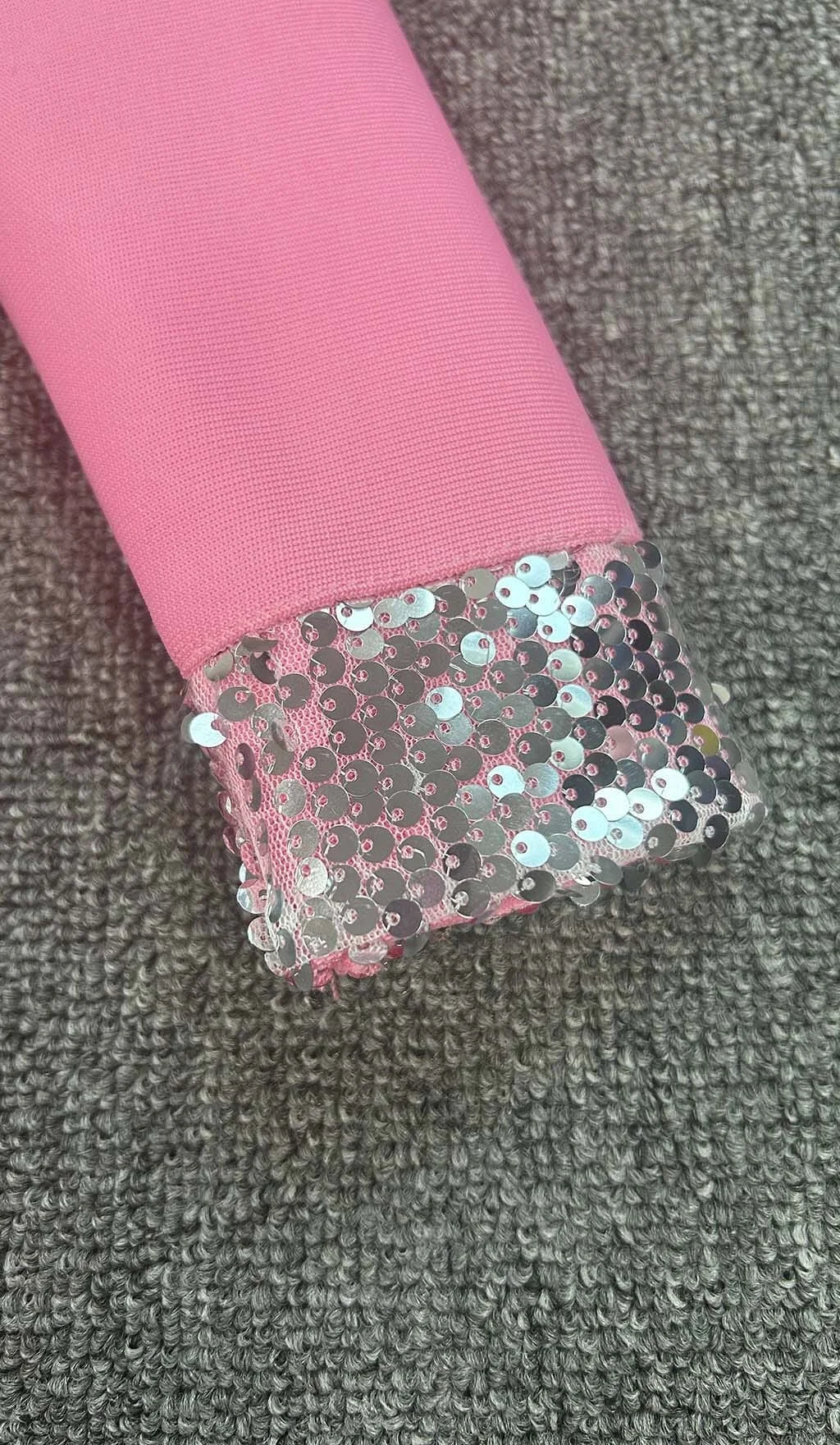 Pink Ruched Mini Dress with Strass Embellishment