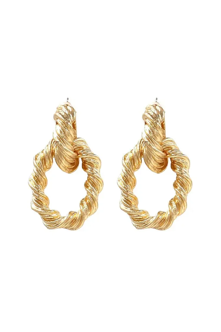 Golden Grain Spiral Earrings | Stylish One Size Jewelry