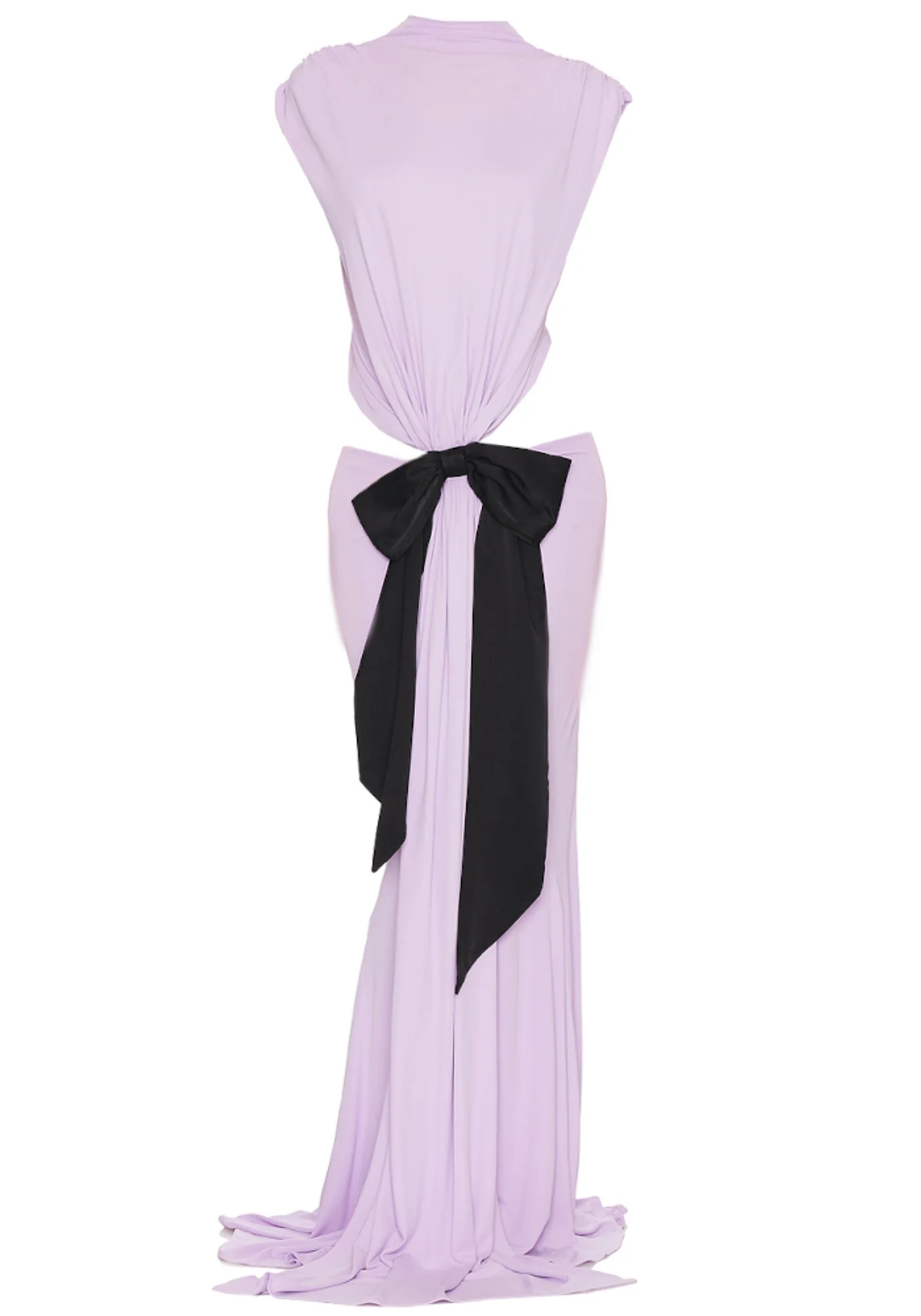 Lavender Maxi Dress with Bow Detail and Open Back