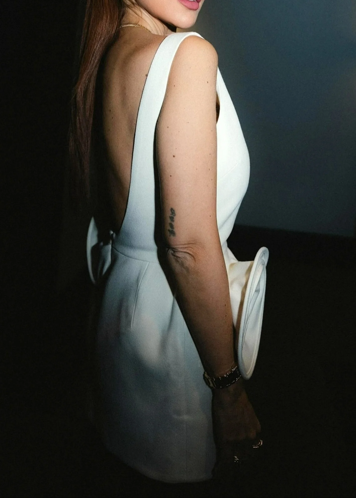 White Floral Backless Mini Dress with Delicate Detailing