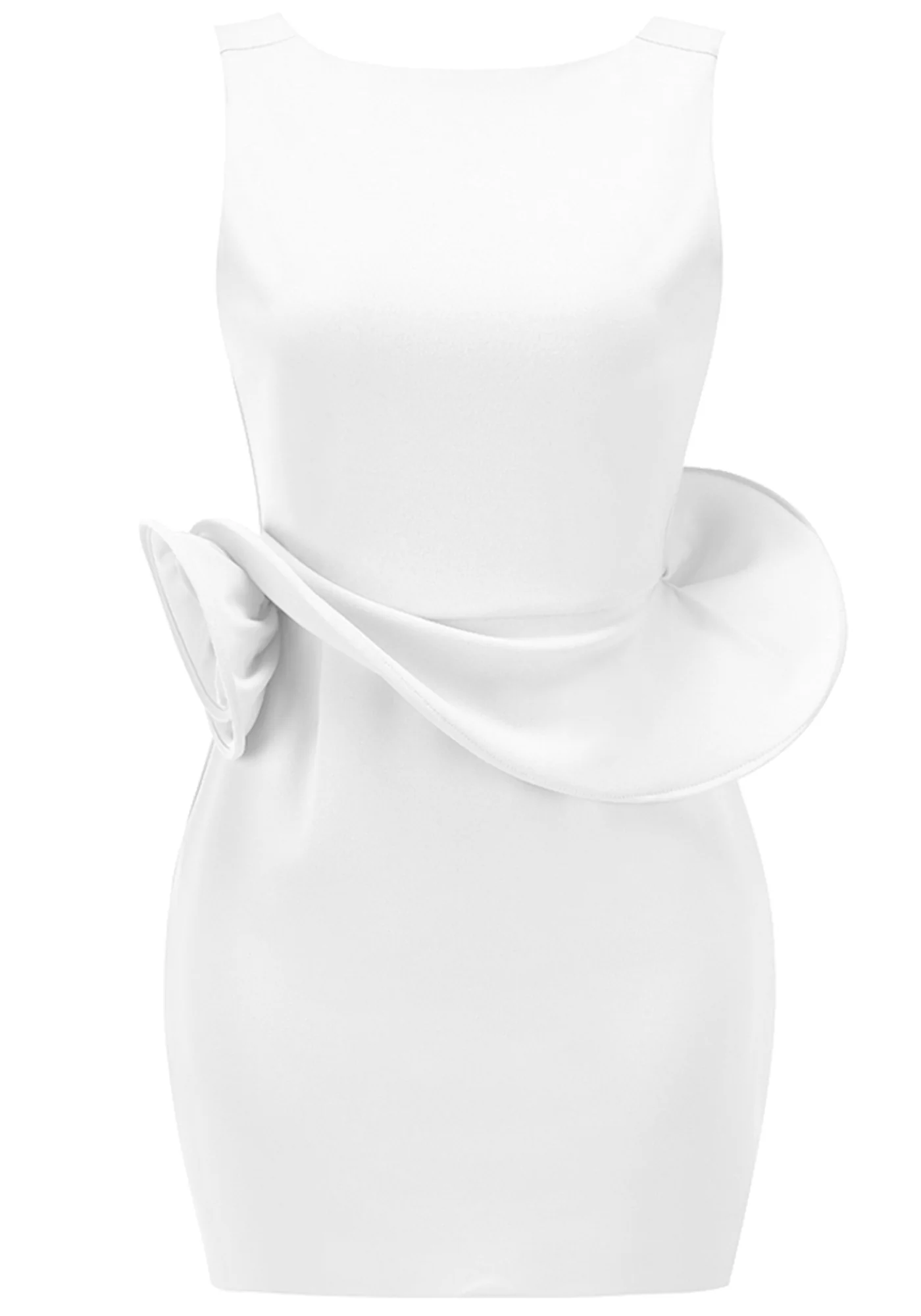 White Floral Backless Mini Dress with Delicate Detailing