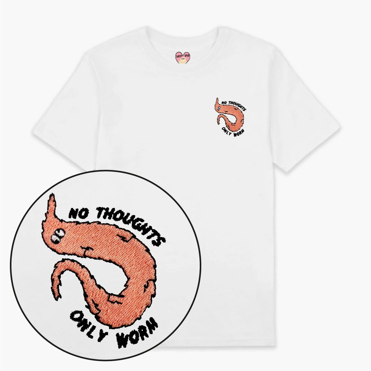 Embroidered Orange Worm Unisex T-Shirt - Eco-Friendly & Organic Cotton