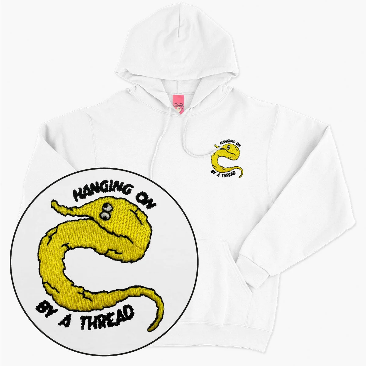 Embroidered Worm Unisex Hoodie | Organic Cotton
