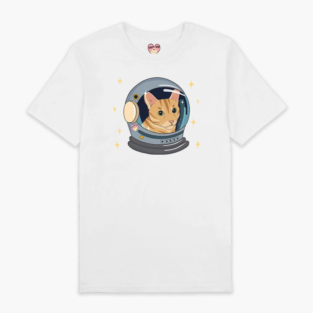 Space Galaxy Cat Print T-Shirt for Men and Women