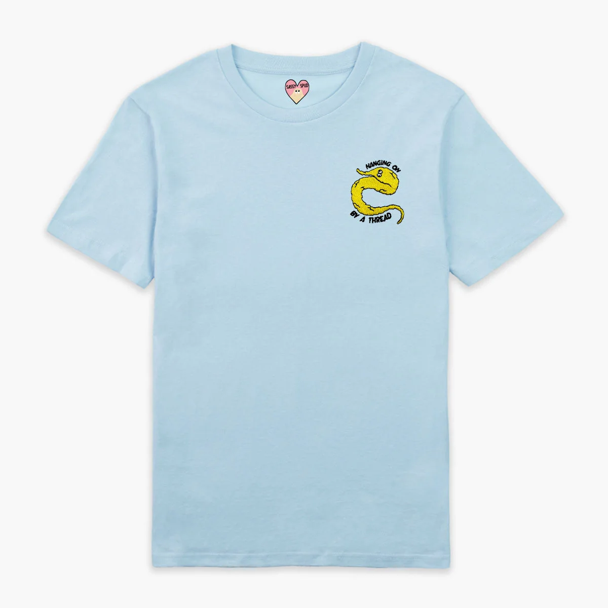 Embroidered Yellow Worm T-Shirt in Organic Cotton (Unisex)