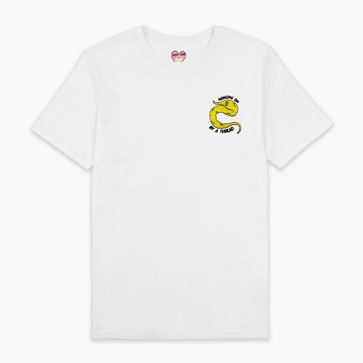 Embroidered Yellow Worm T-Shirt in Organic Cotton (Unisex)