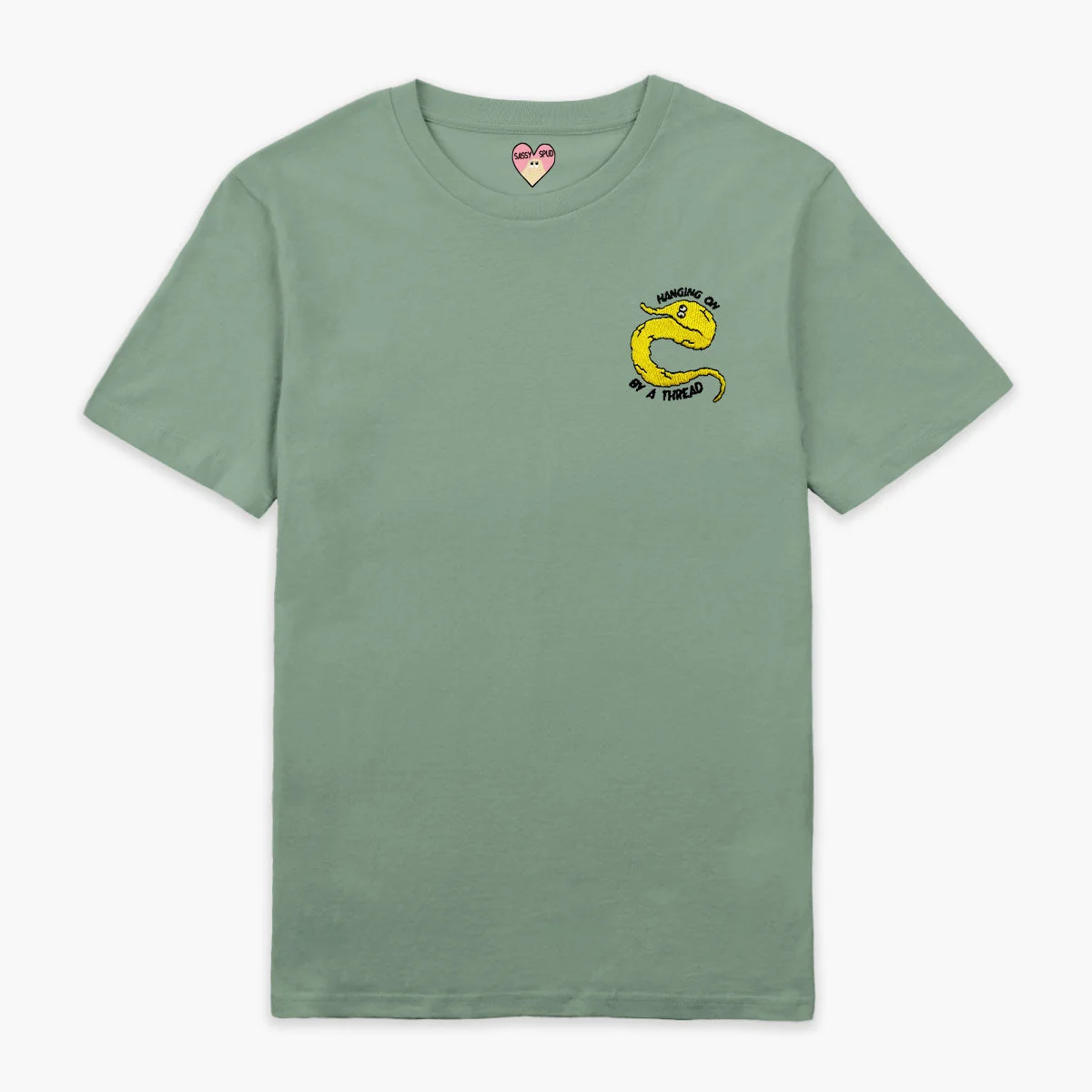 Embroidered Yellow Worm T-Shirt in Organic Cotton (Unisex)