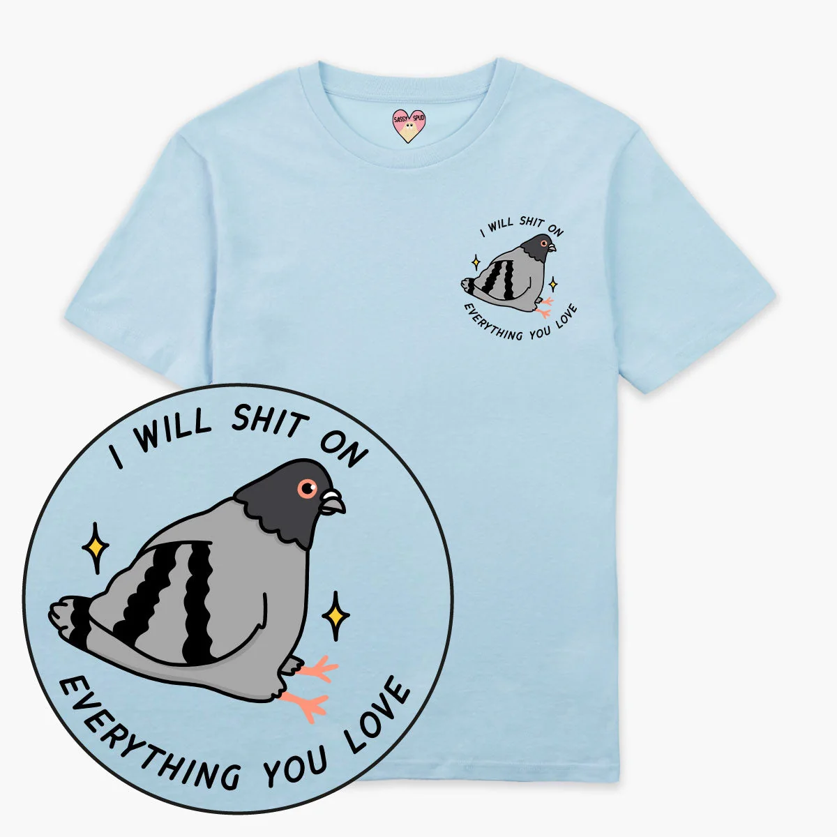 Organic Cotton Pigeon Print Unisex T-Shirt