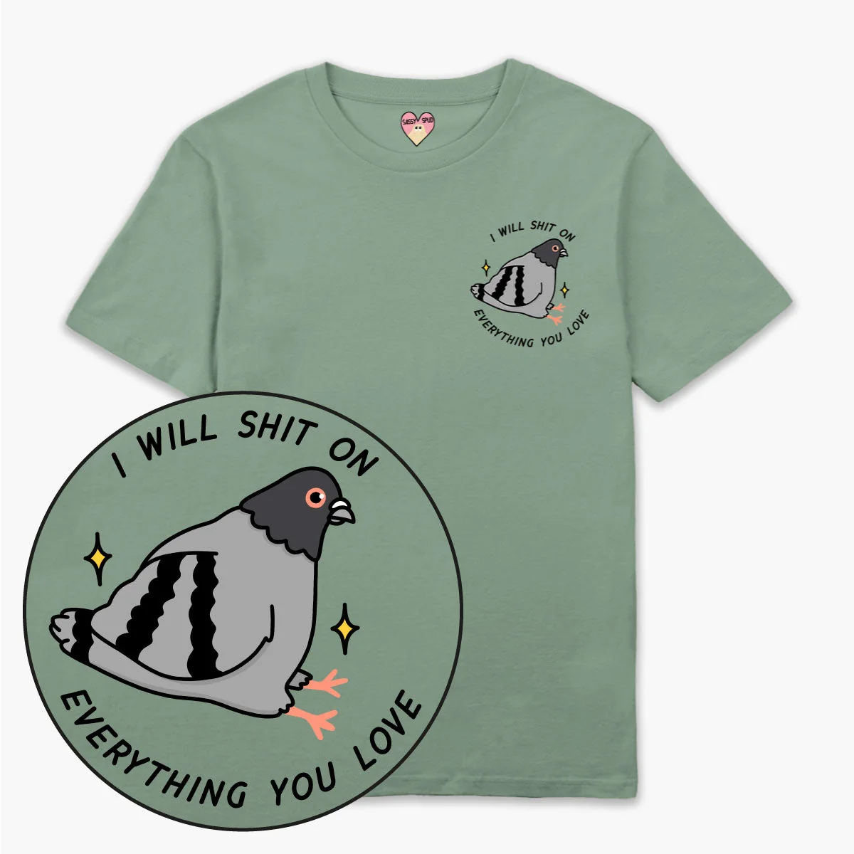 Organic Cotton Pigeon Print Unisex T-Shirt