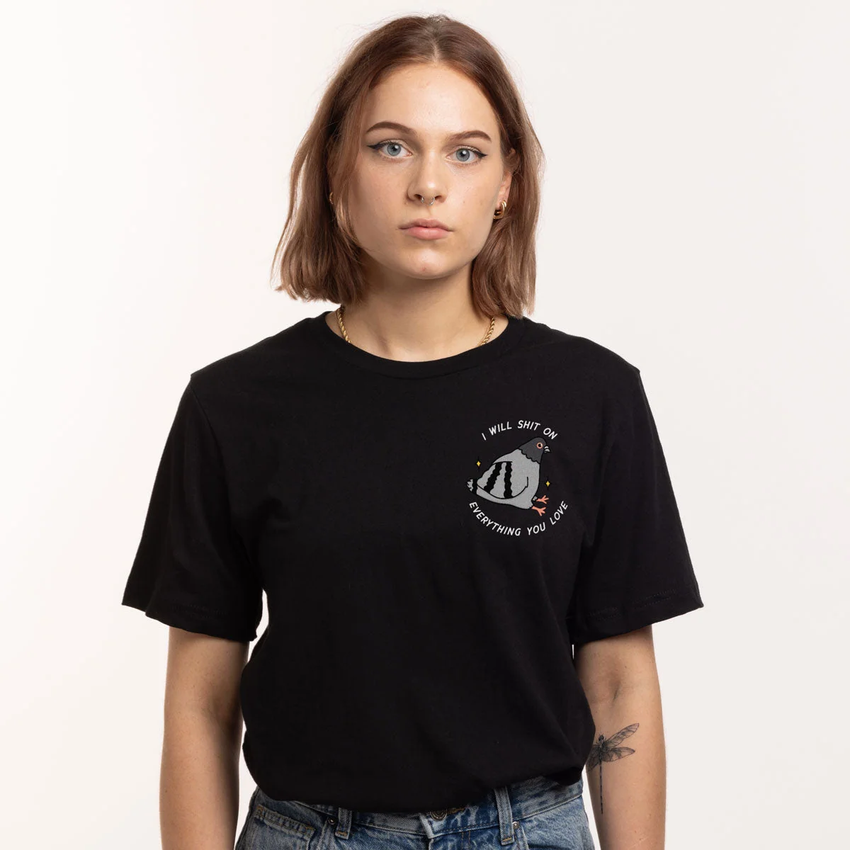 Organic Cotton Pigeon Print Unisex T-Shirt