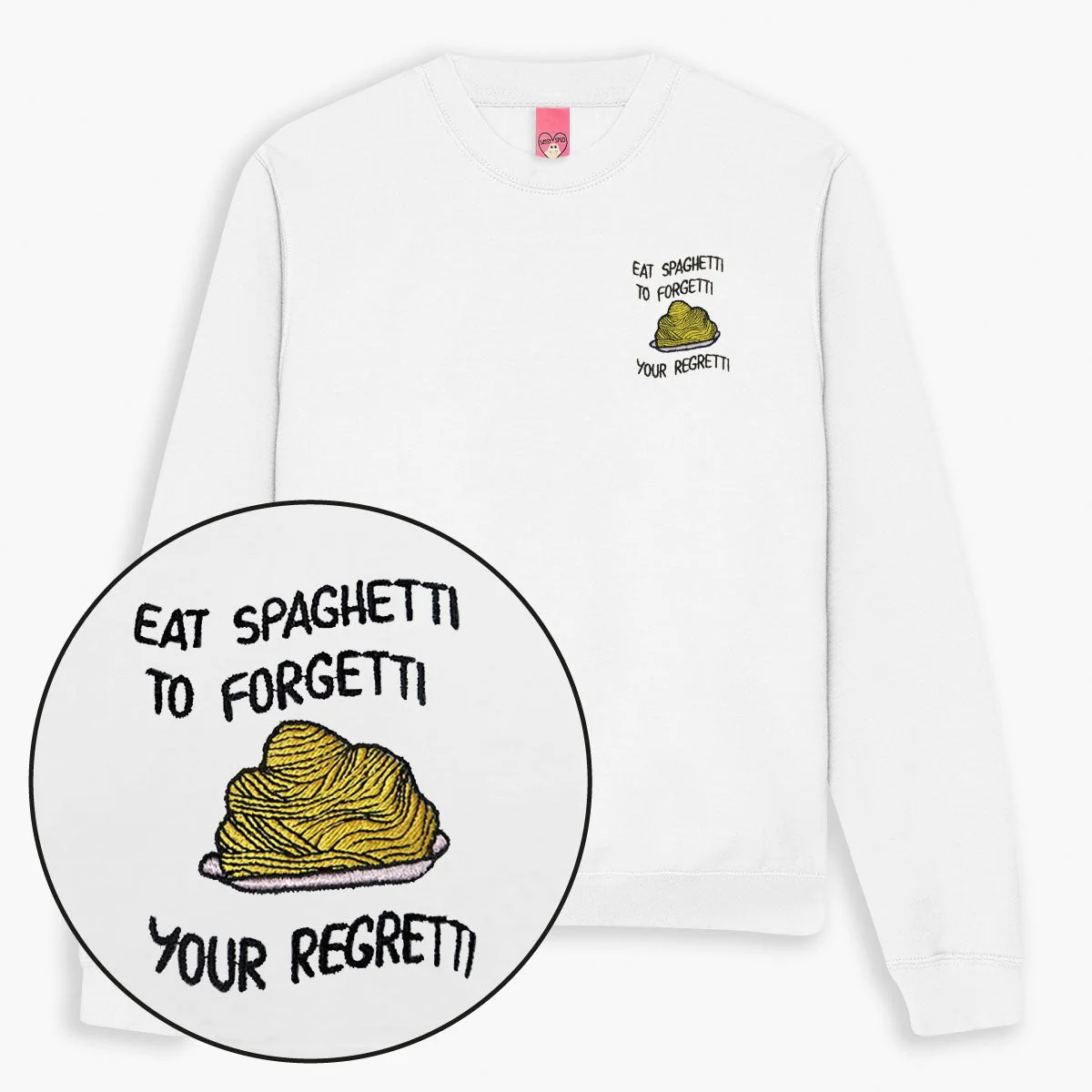 Embroidered Spaghetti Sweatshirt - Cozy Unisex Fit