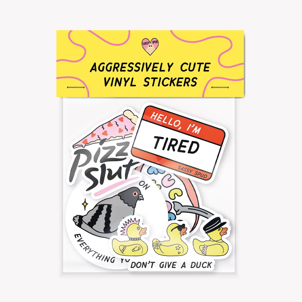 Sassy Aggression Sticker Pack - Set of 5 Cute Vinyl Stickers