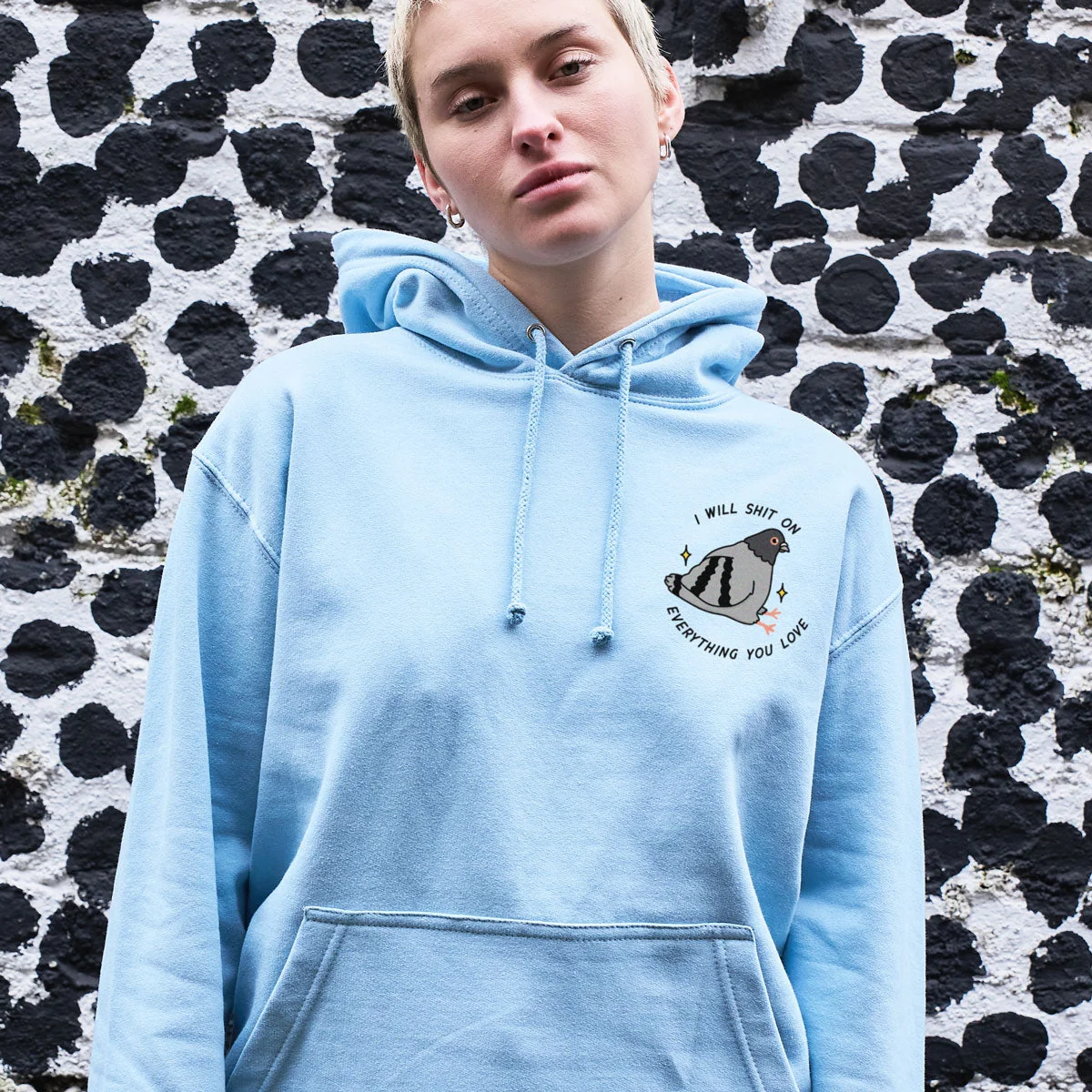 Pigeon Print Unisex Hoodie - Eco-Friendly Cotton Blend