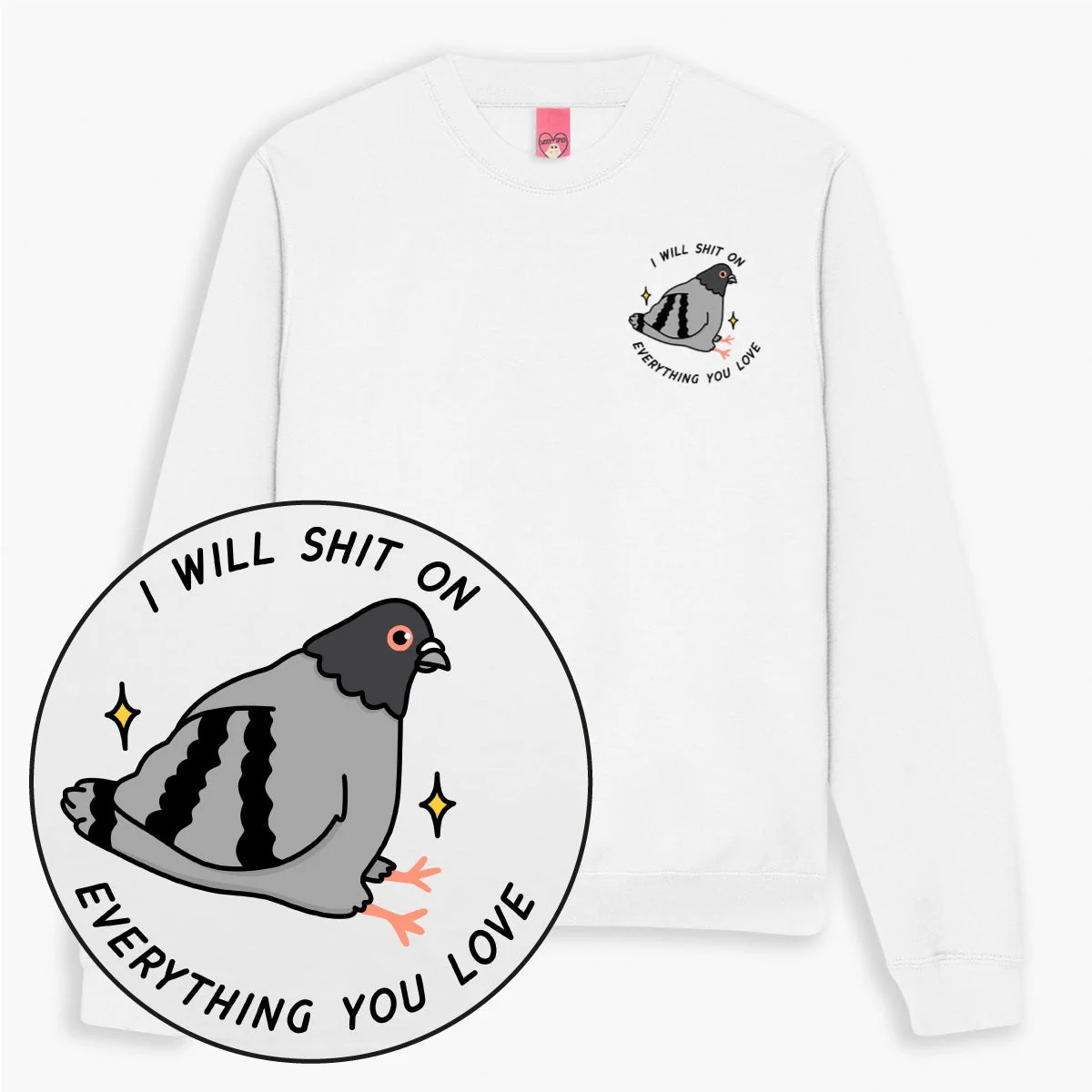 Printed Pigeon Sweatshirt - Cozy Unisex Fit