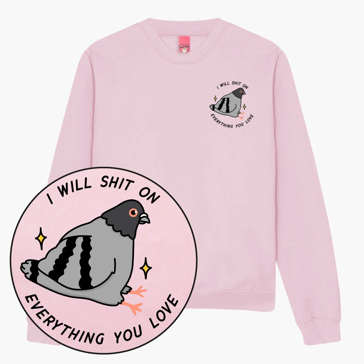 Printed Pigeon Sweatshirt - Cozy Unisex Fit