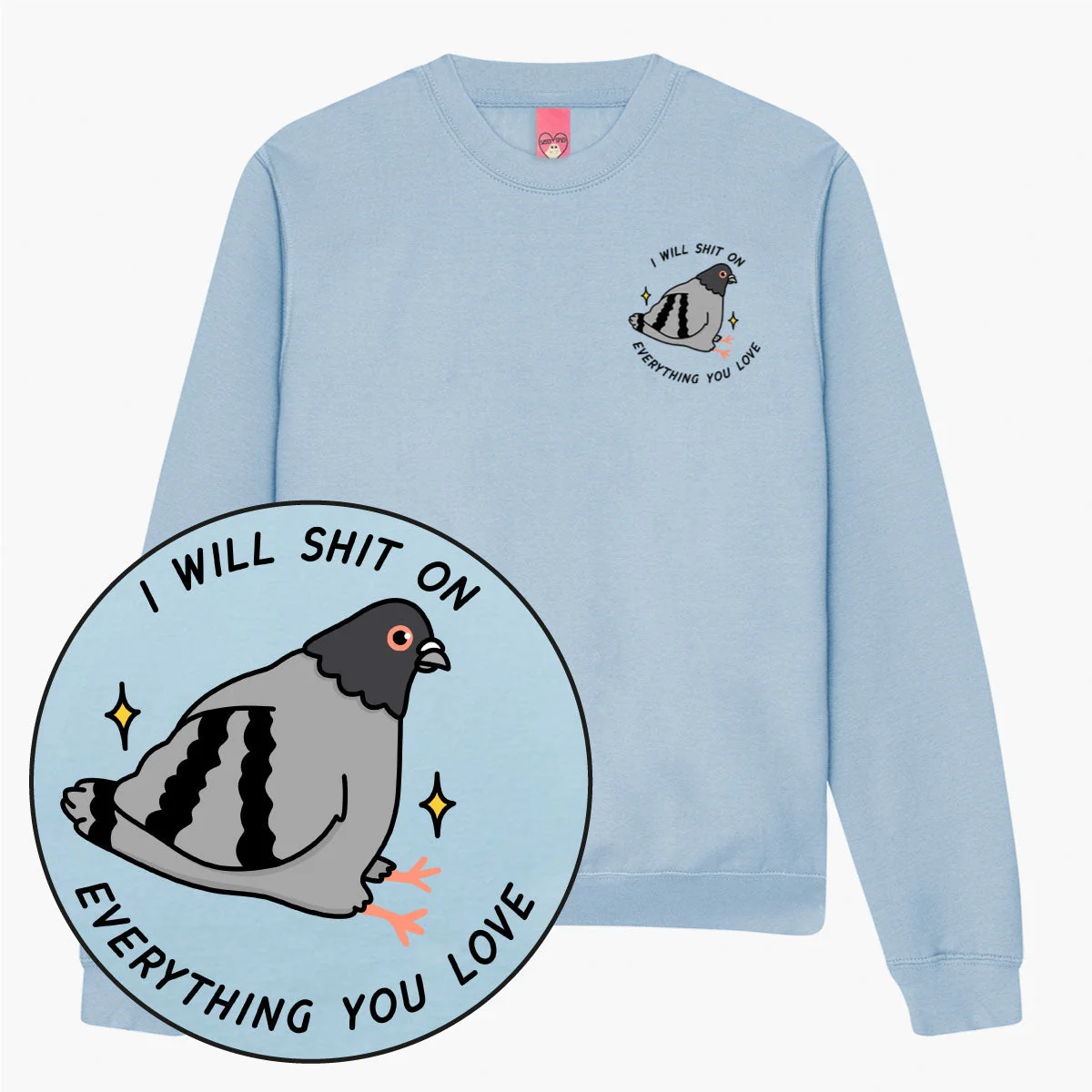 Printed Pigeon Sweatshirt - Cozy Unisex Fit