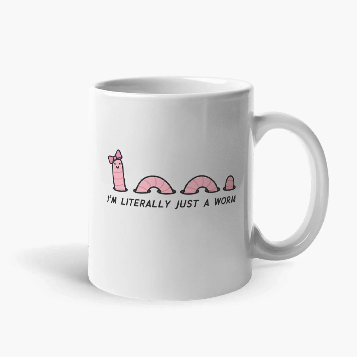 Sassy Spud Worm Design Coffee Mug - White 11oz