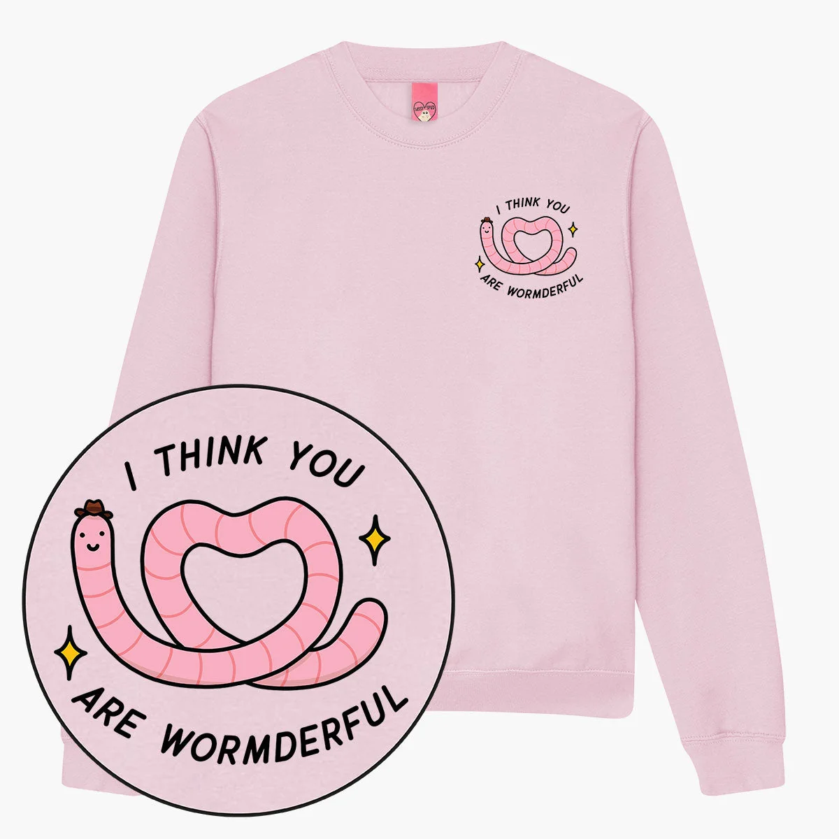 Cozy Eco-Friendly Printed Sweatshirt for Unisex - Worm Design