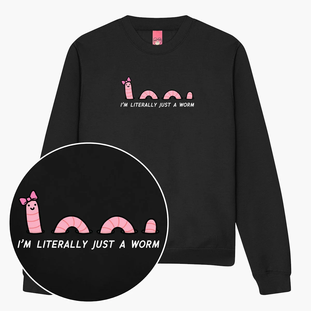Cosy Worm Print Sweatshirt - Cute Unisex Fleece Top