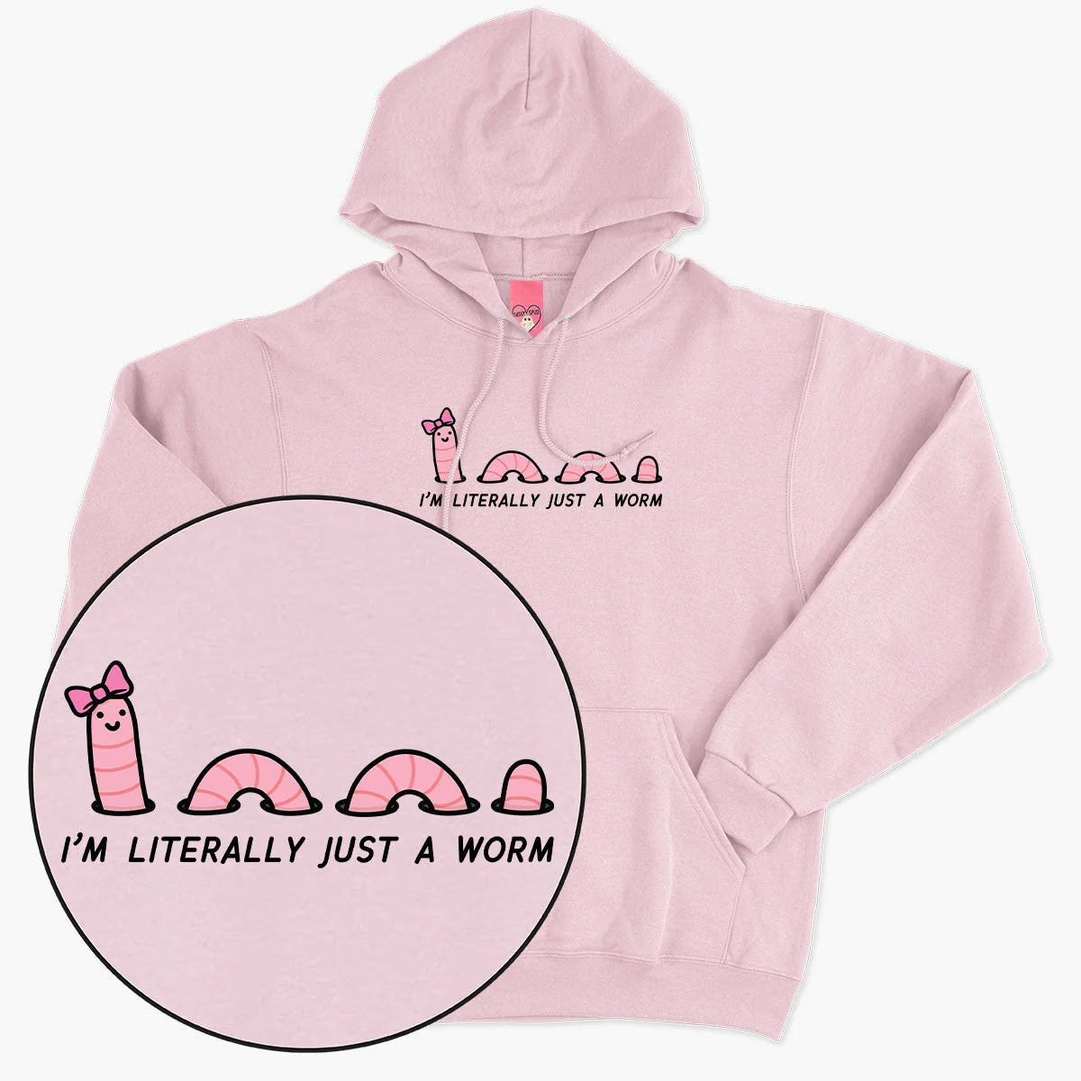 Cozy Worm Printed Unisex Hoodie - Soft Cotton, Ethically Made