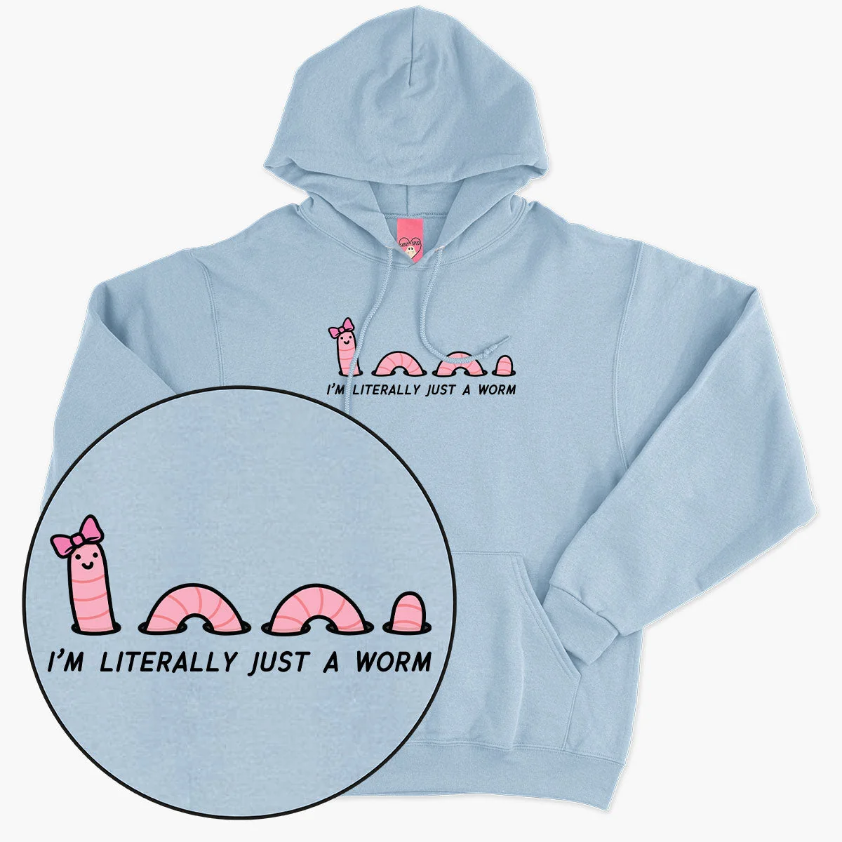 Cozy Worm Printed Unisex Hoodie - Soft Cotton, Ethically Made