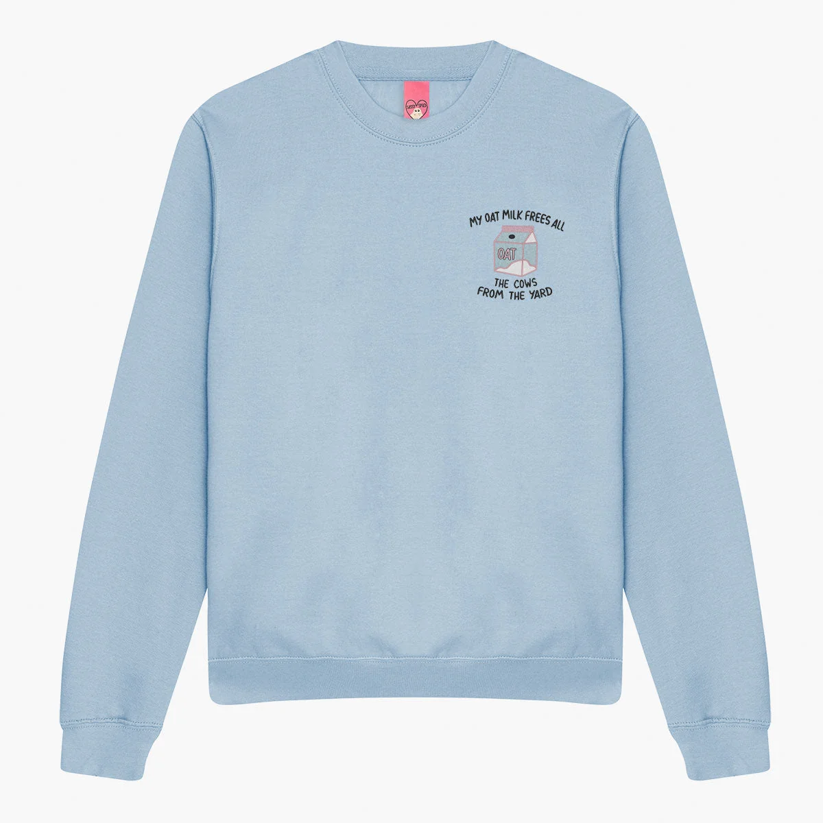 Embroidered Sweatshirt with Ethical Oat Milk Theme - Unisex Fit
