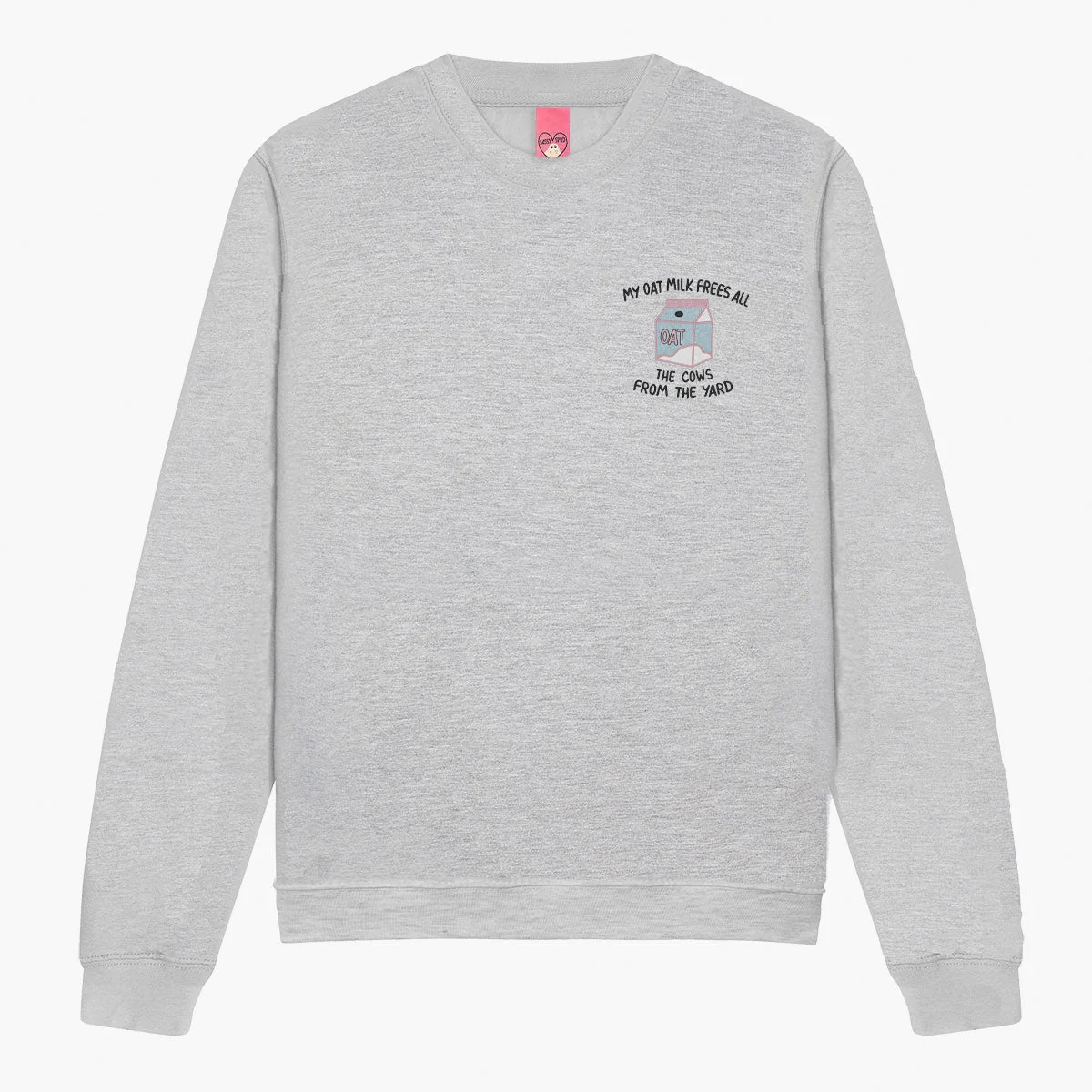 Embroidered Sweatshirt with Ethical Oat Milk Theme - Unisex Fit