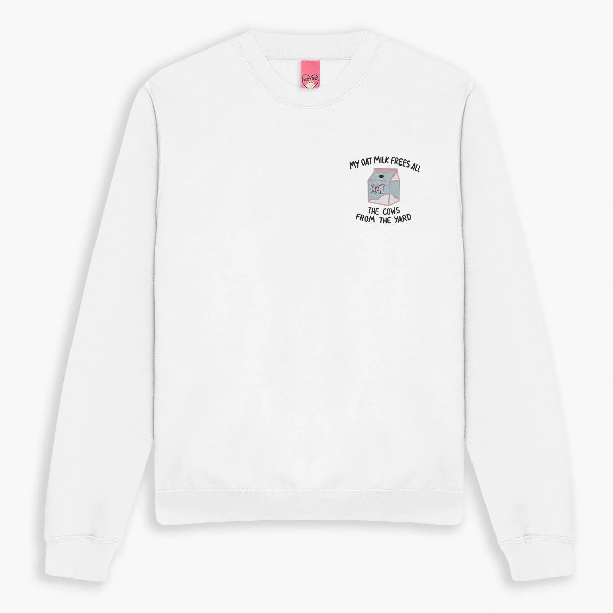 Embroidered Sweatshirt with Ethical Oat Milk Theme - Unisex Fit