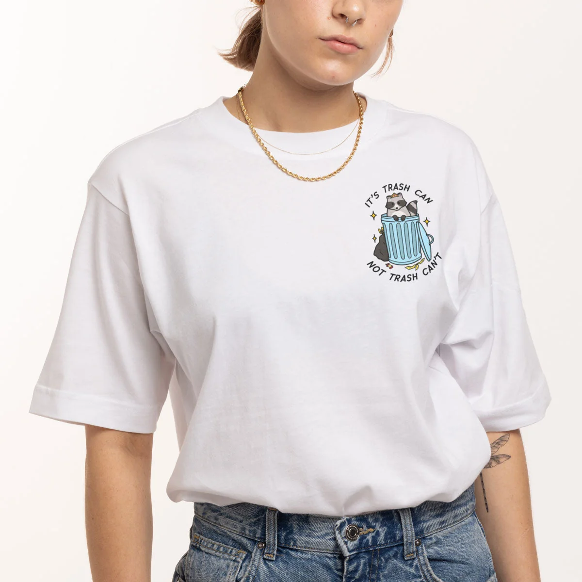 Yellow Organic Cotton Trash Can Graphic Tee