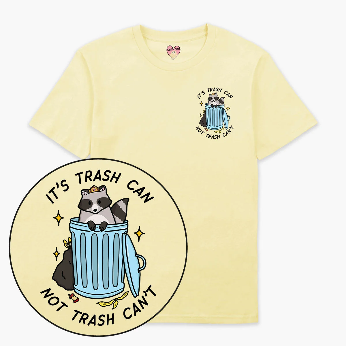 Yellow Organic Cotton Trash Can Graphic Tee