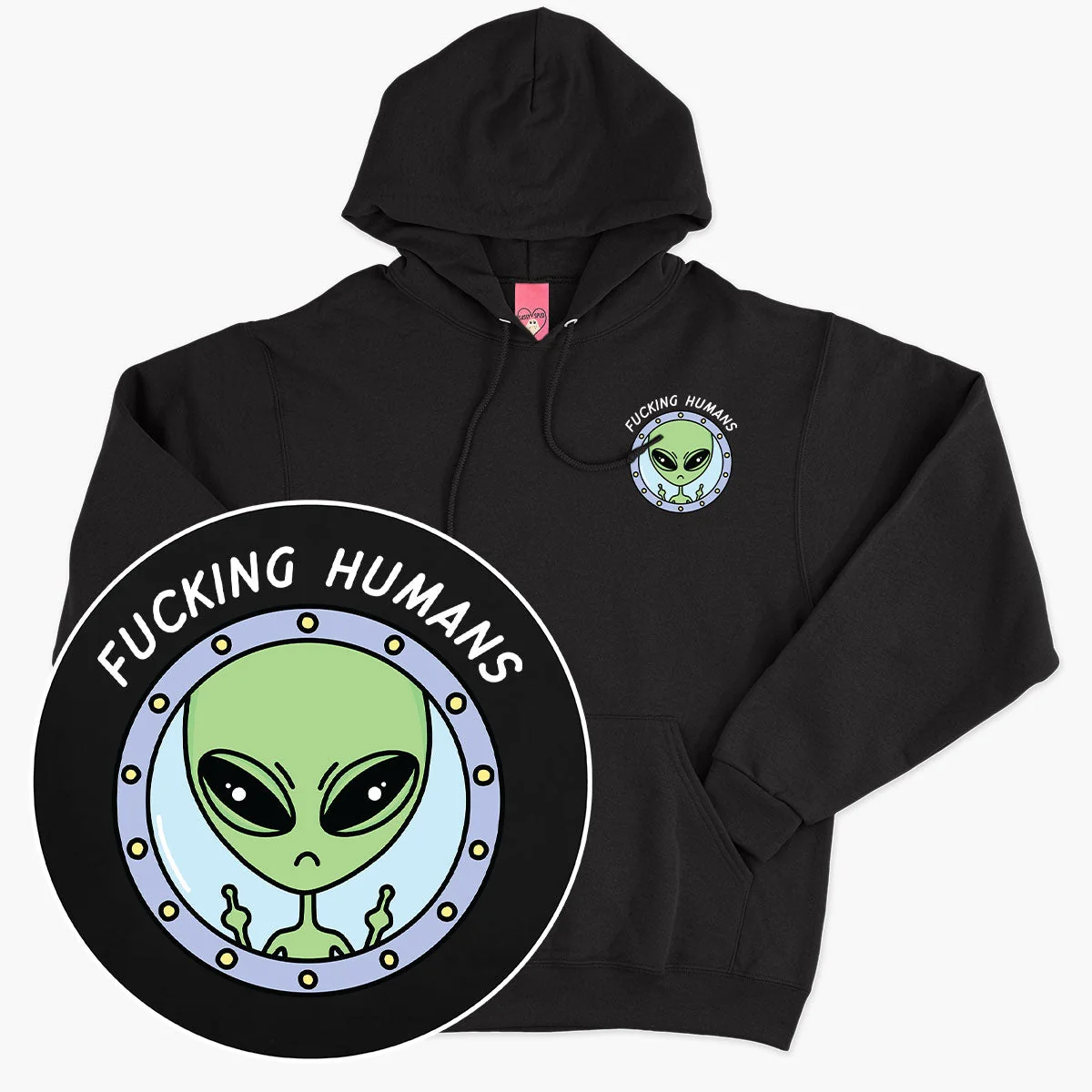 Alien Print Cosy Unisex Hoodie - Eco-Friendly & Ethically Made