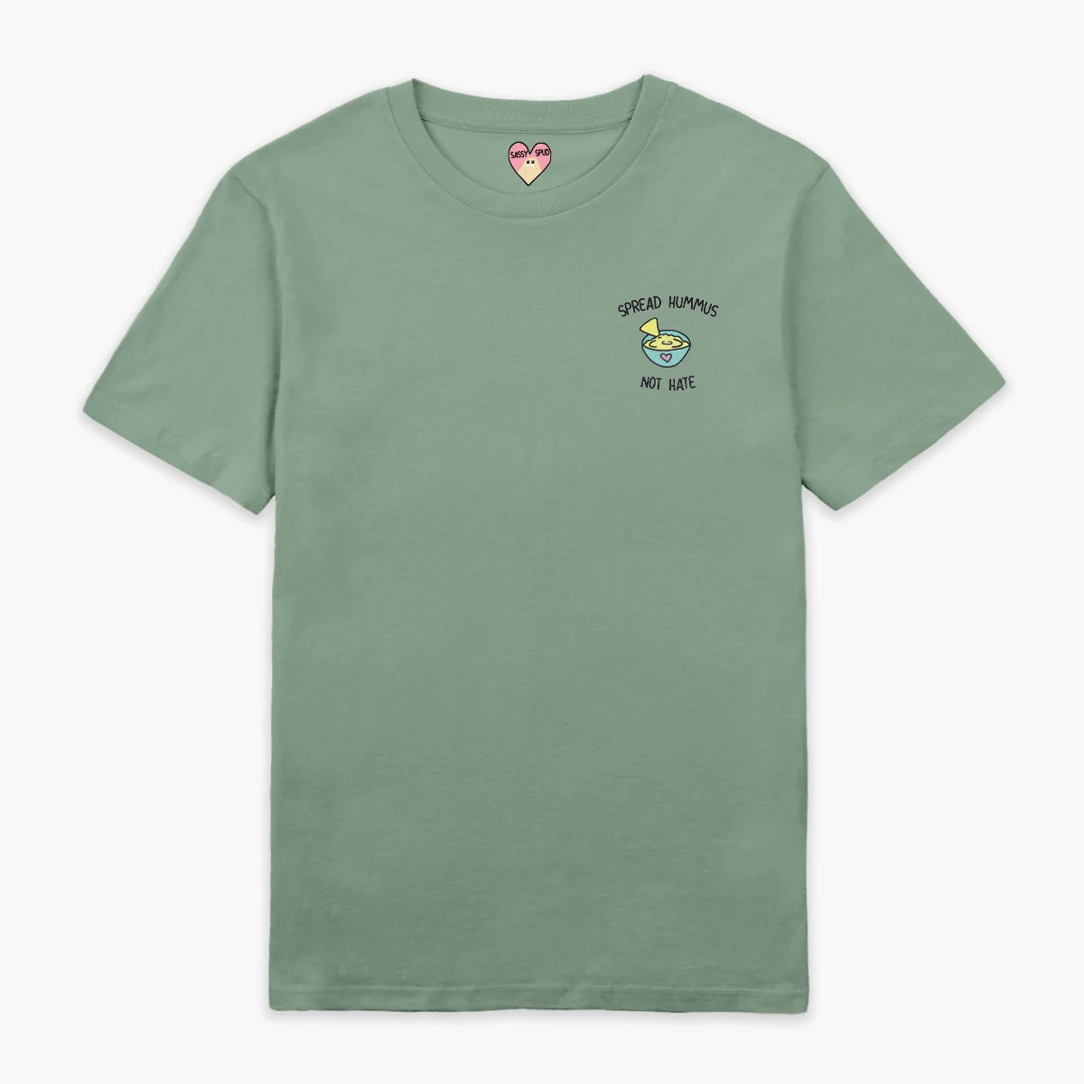 Embroidered Hummus Advocacy T-Shirt | Organic Unisex Fit