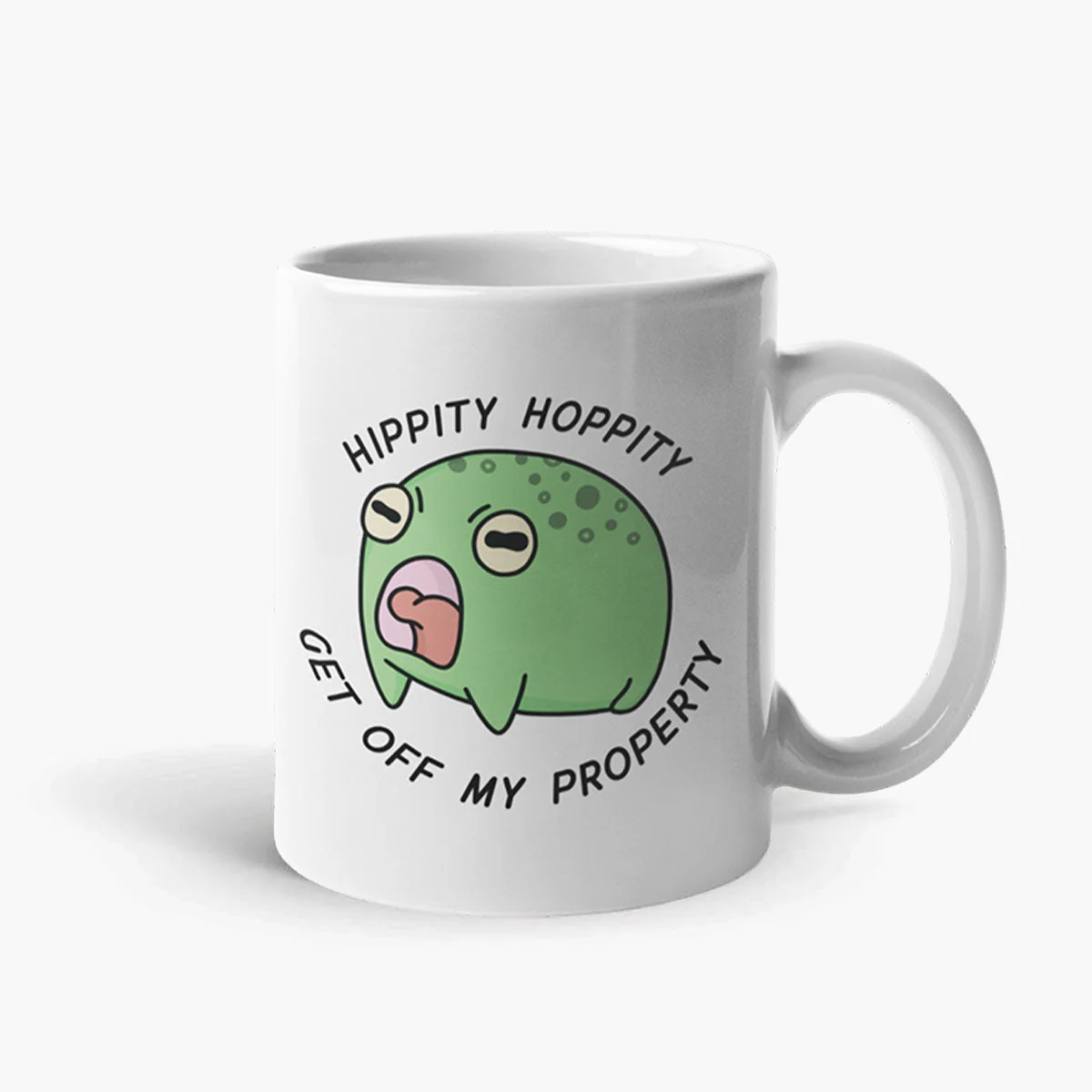 Funny Hippity Hoppity White Ceramic Coffee Mug 11oz
