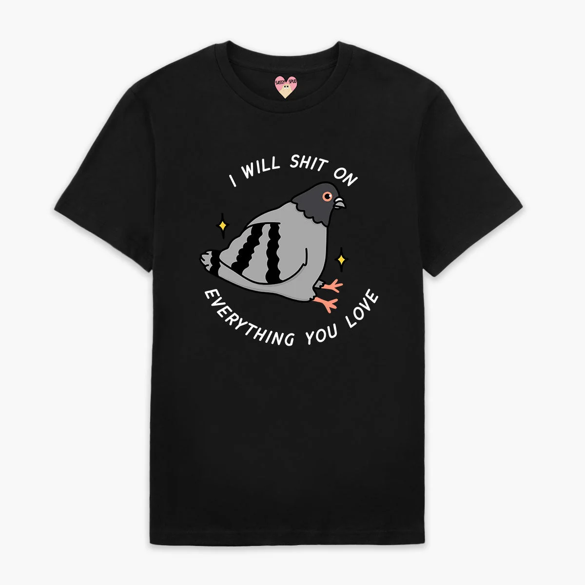 Organic Cotton Pigeon Print T-Shirt | Unisex Fit