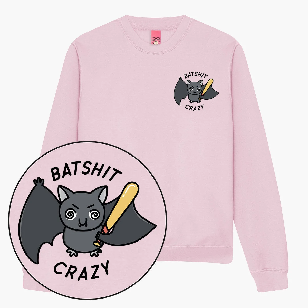 Cozy Bat Print Sweatshirt for Unisex Style