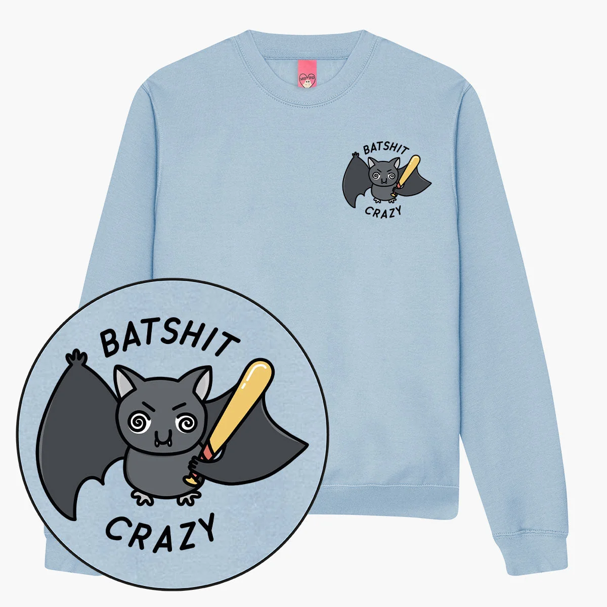 Cozy Bat Print Sweatshirt for Unisex Style