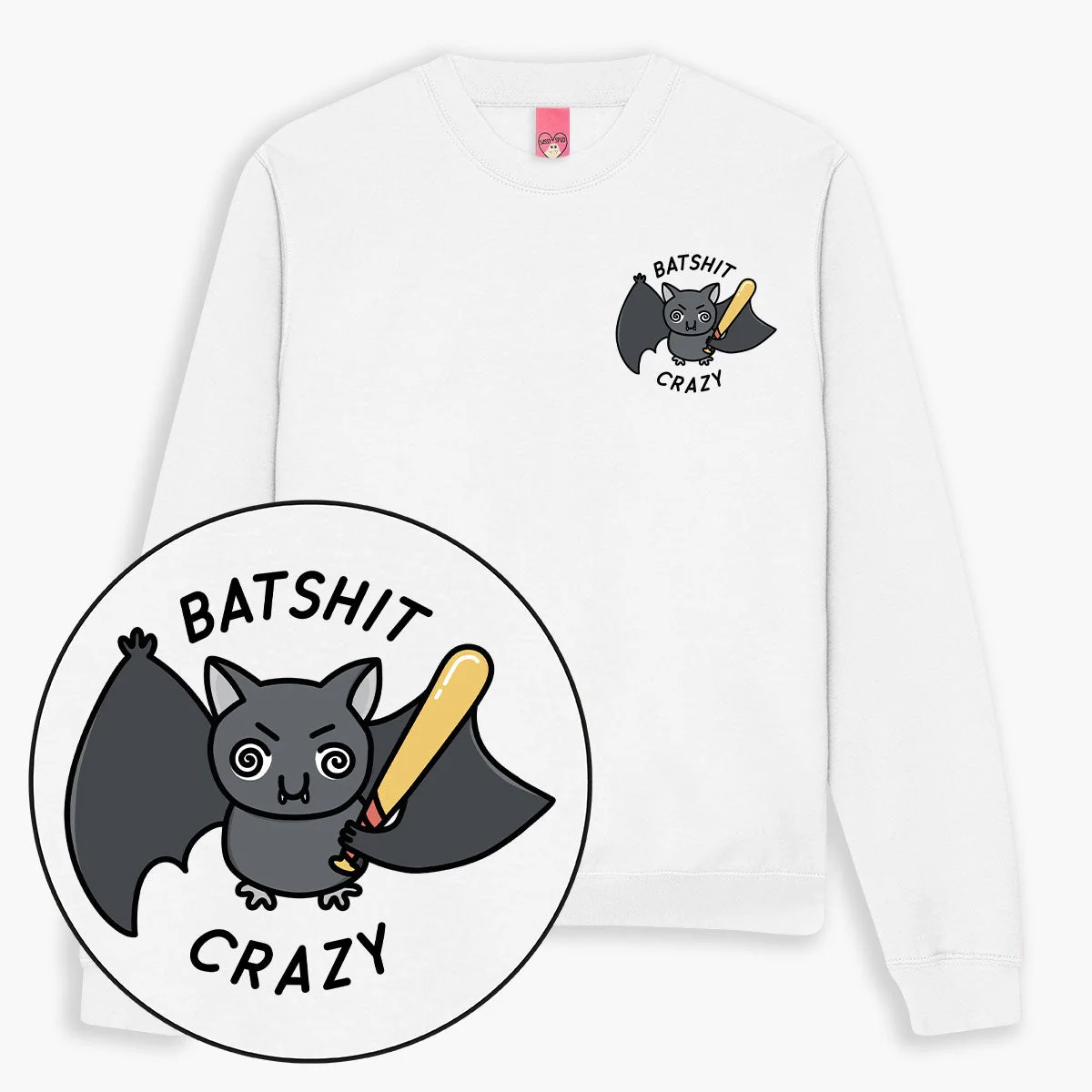 Cozy Bat Print Sweatshirt for Unisex Style