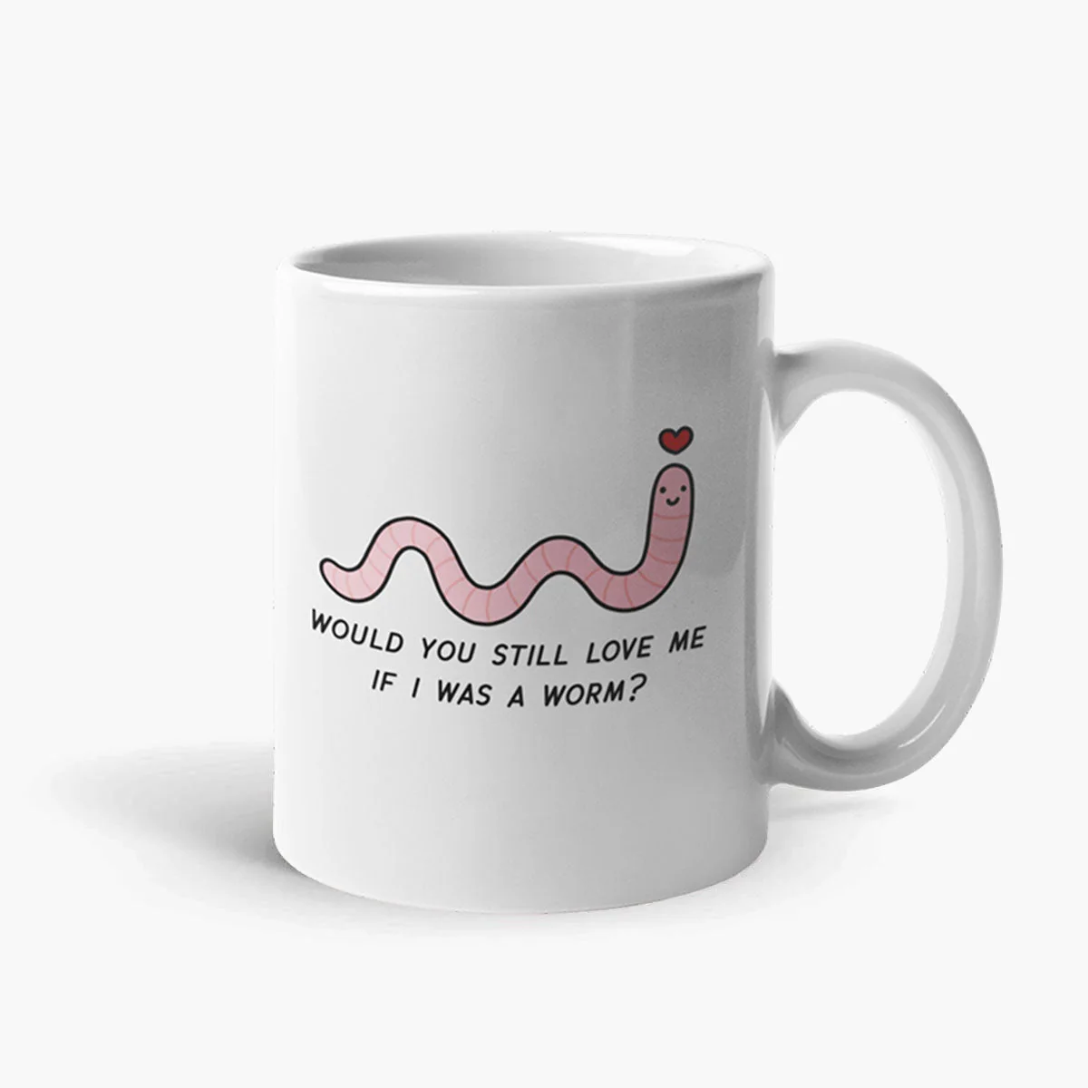 Sassy Worm Character Coffee Mug - White 11oz Ceramic
